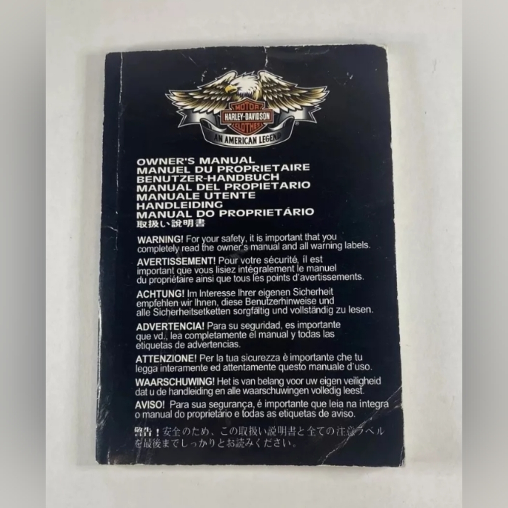 Harley Davidson Motorcycle Owner's Manual Helmet HD-2 (R2)